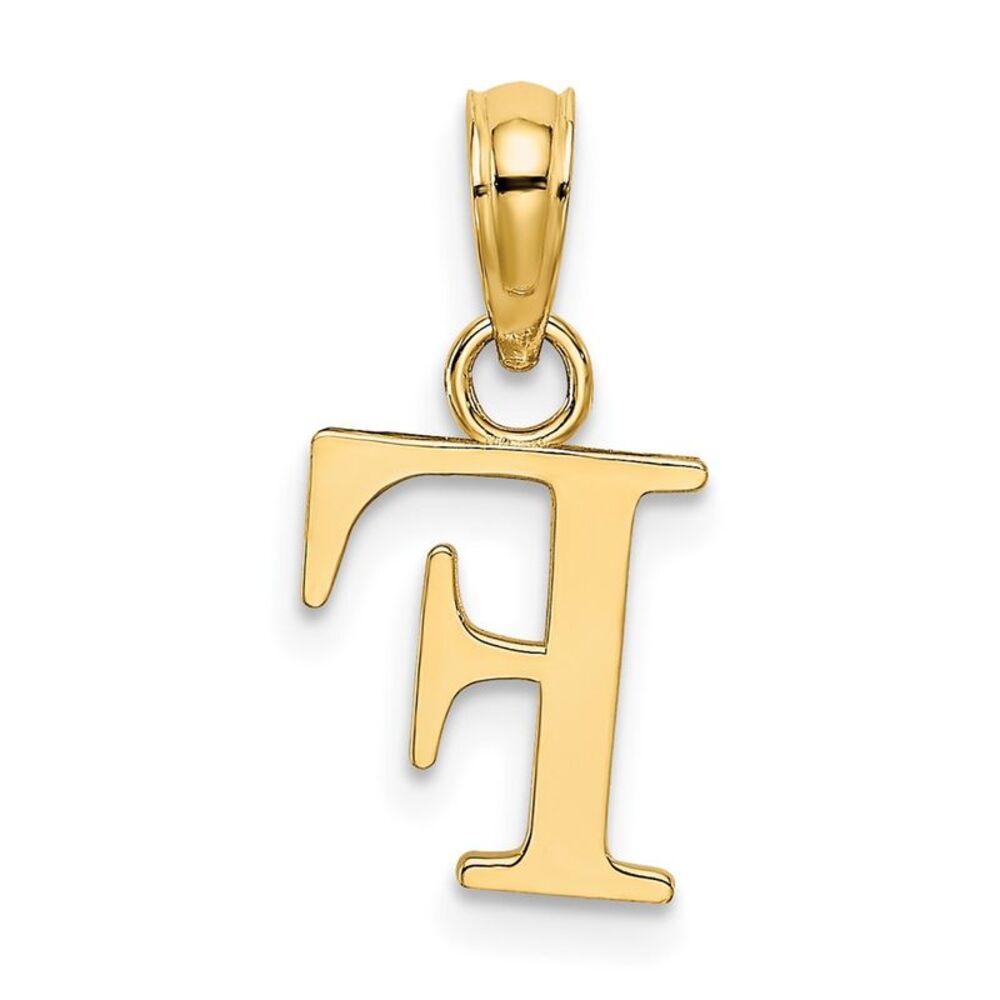 10k Yellow Gold Polished F Block Initial Charm - image 4